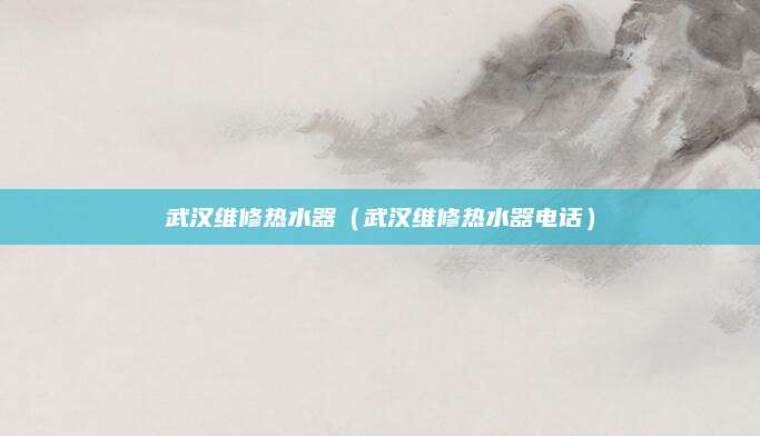武汉维修热水器(武汉维修热水器电话)
