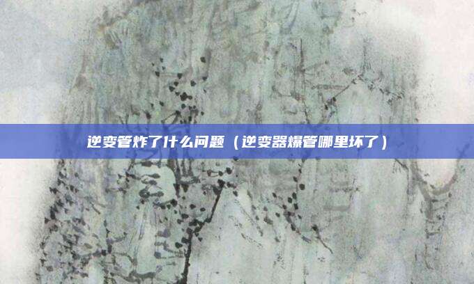逆变管炸了什么问题(逆变器爆管哪里坏了)