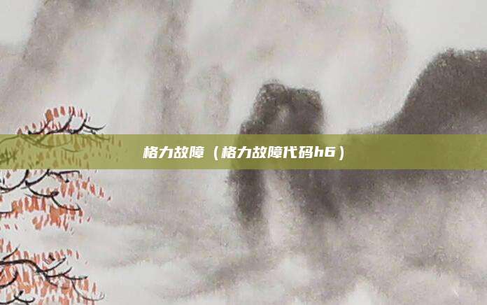 格力故障(格力故障代码h6)