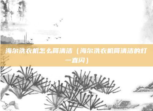 海尔洗衣机怎么筒清洁（海尔洗衣机筒清洁的灯一直闪）
