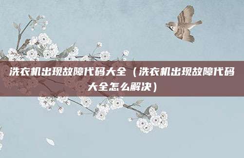 洗衣机出现故障代码大全（洗衣机出现故障代码大全怎么解决）