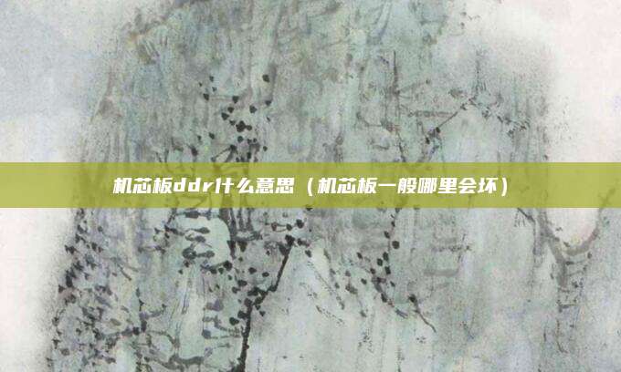 机芯板ddr什么意思（机芯板一般哪里会坏）