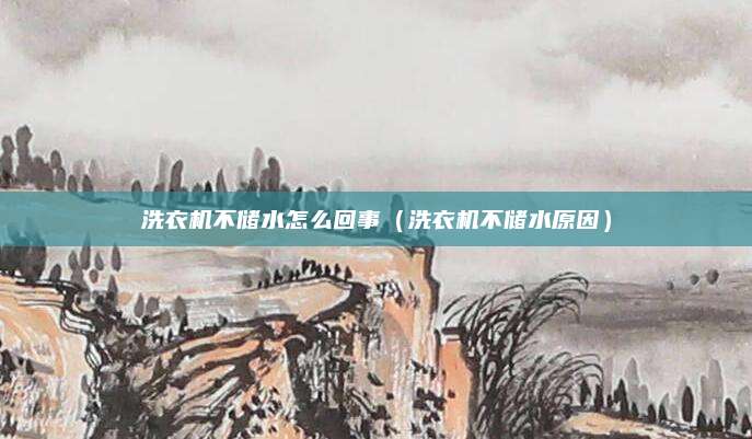 洗衣机不储水怎么回事（洗衣机不储水原因）