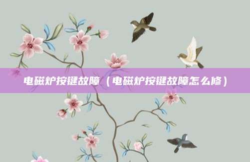 电磁炉按键故障（电磁炉按键故障怎么修）