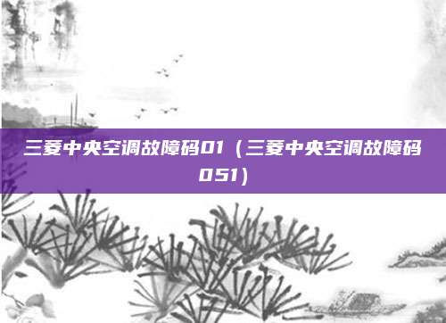 三菱中央空调故障码01（三菱中央空调故障码051）