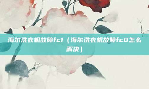 海尔洗衣机故障fc1（海尔洗衣机故障fc0怎么解决）