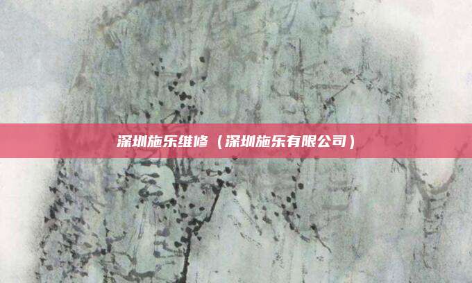深圳施乐维修(深圳施乐有限公司)