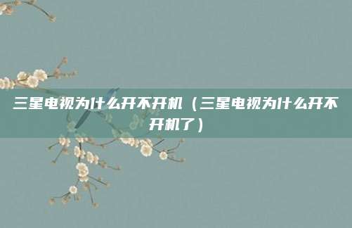 三星电视为什么开不开机（三星电视为什么开不开机了）