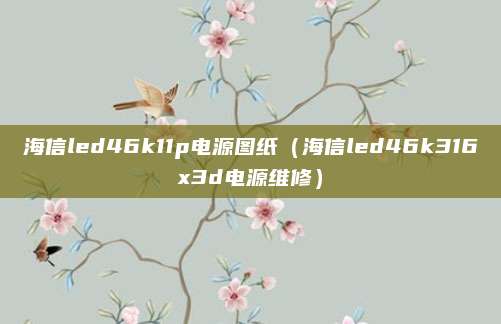 海信led46k11p电源图纸（海信led46k316x3d电源维修）