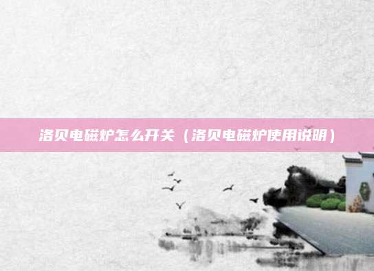 洛贝电磁炉怎么开关(洛贝电磁炉使用说明)