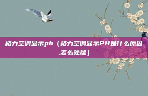 格力空调显示ph(格力空调显示PH是什么原因,怎么处理)