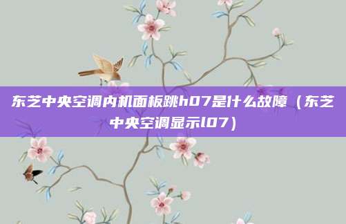 东芝中央空调内机面板跳h07是什么故障（东芝中央空调显示l07）