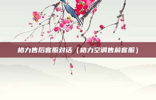 格力售后客服对话(格力空调售前客服)