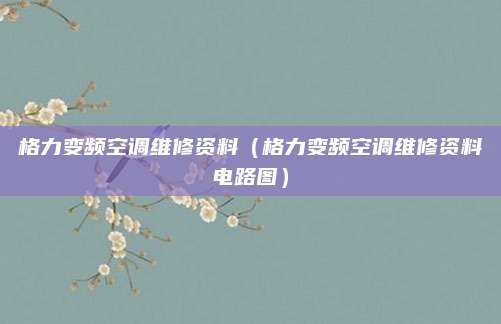 格力变频空调维修资料（格力变频空调维修资料电路图）