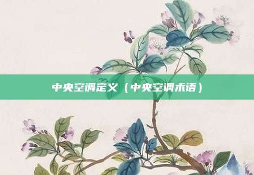 中央空调定义（中央空调术语）