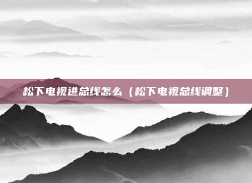 松下电视进总线怎么(松下电视总线调整)