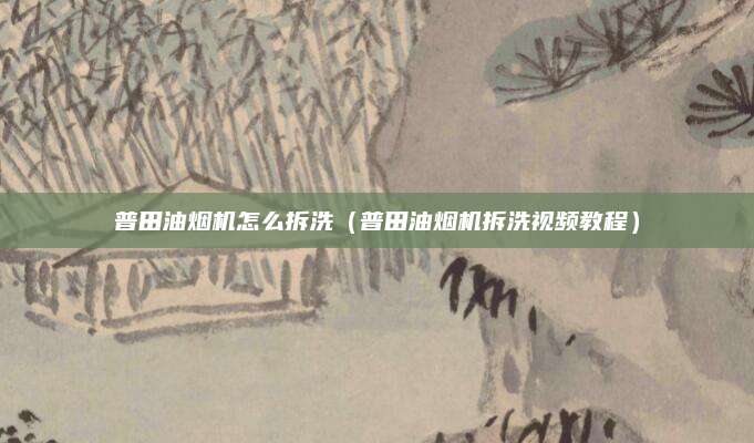 普田油烟机怎么拆洗（普田油烟机拆洗视频教程）