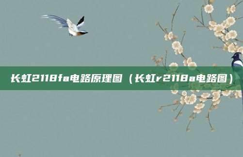 长虹2118fa电路原理图（长虹r2118a电路图）