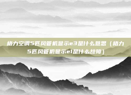 格力空调5匹风管机显示e3是什么意思(格力5匹风管机显示e1是什么故障)