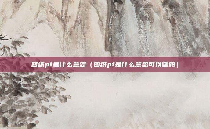 图纸pf是什么意思（图纸pf是什么意思可以砸吗）