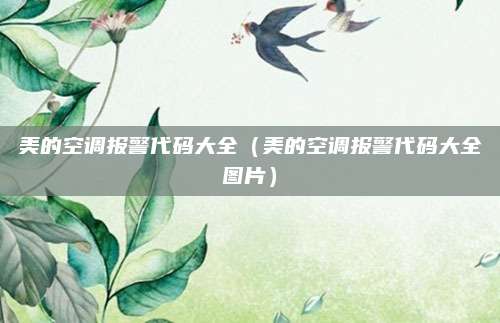 美的空调报警代码大全（美的空调报警代码大全图片）