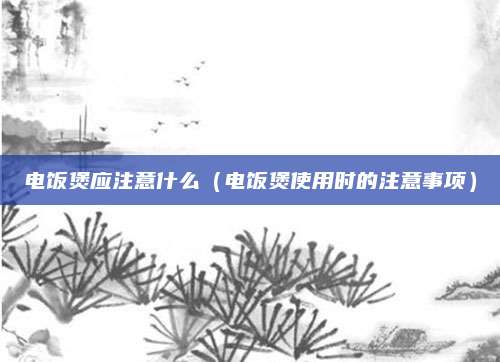 电饭煲应注意什么(电饭煲使用时的注意事项)