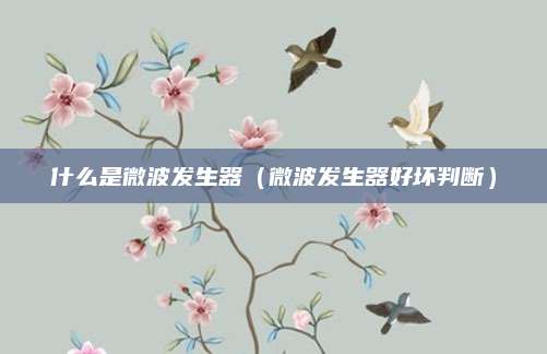 什么是微波发生器（微波发生器好坏判断）