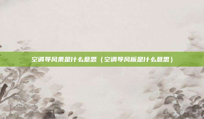 空调导风条是什么意思（空调导风板是什么意思）