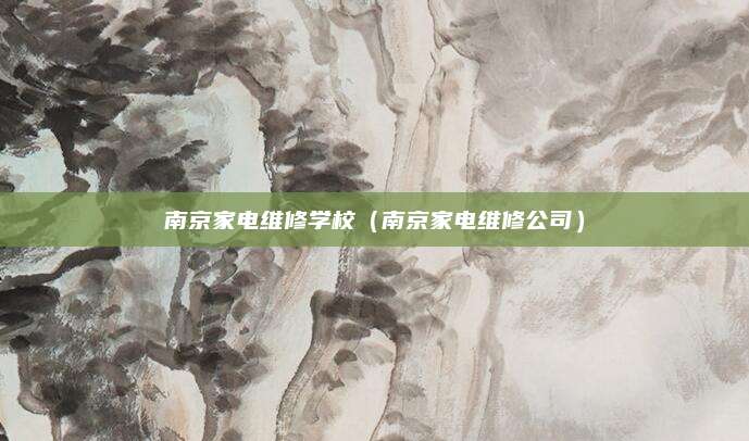 南京家电维修学校（南京家电维修公司）