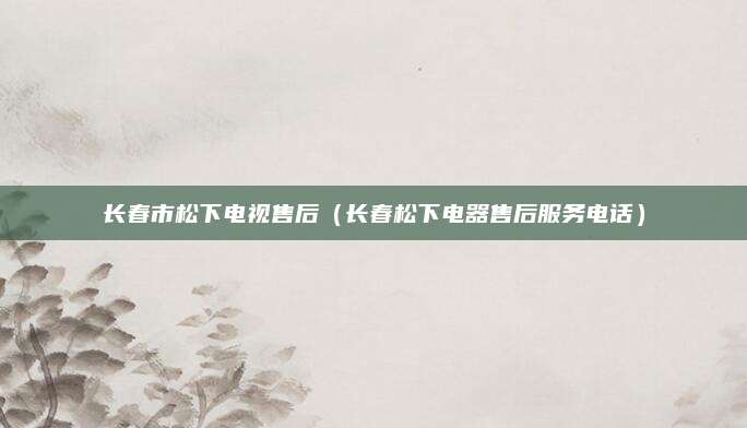 长春市松下电视售后(长春松下电器售后服务电话)