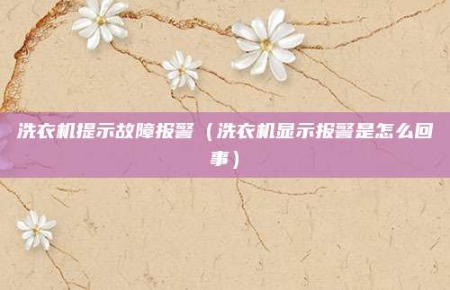 洗衣机提示故障报警（洗衣机显示报警是怎么回事）