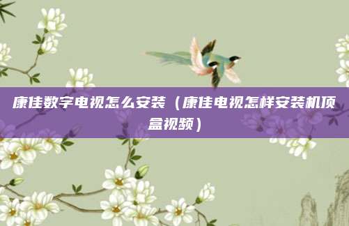 康佳数字电视怎么安装（康佳电视怎样安装机顶盒视频）
