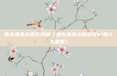 惠而浦热水器报故障(惠而浦热水器报警e1是什么意思)