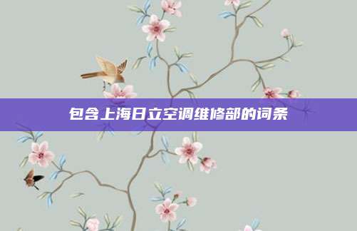 包含上海日立空调维修部的词条