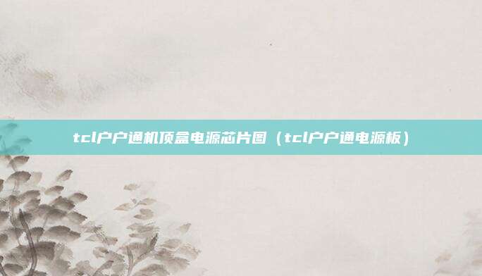 tcl户户通机顶盒电源芯片图（tcl户户通电源板）