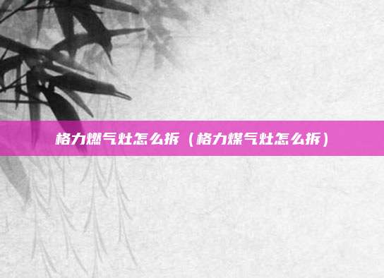 格力燃气灶怎么拆(格力煤气灶怎么拆)
