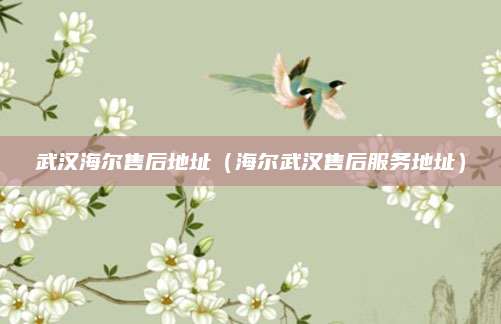 武汉海尔售后地址（海尔武汉售后服务地址）