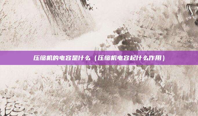压缩机的电容是什么（压缩机电容起什么作用）