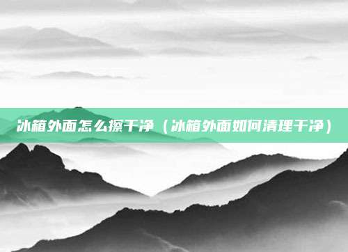 冰箱外面怎么擦干净（冰箱外面如何清理干净）