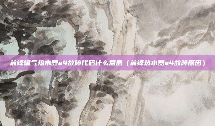 前锋燃气热水器a4故障代码什么意思（前锋热水器a4故障原因）
