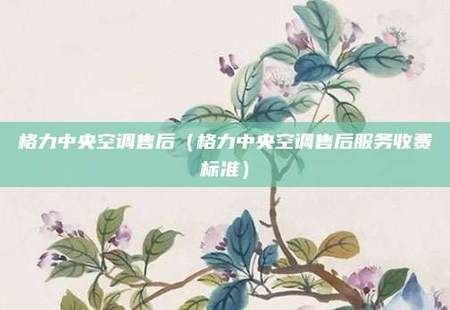 格力中央空调售后（格力中央空调售后服务收费标准）