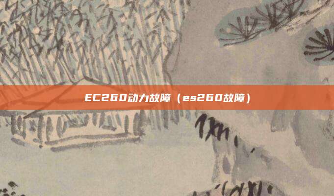 EC260动力故障（es260故障）