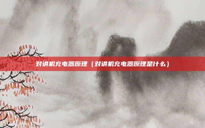 对讲机充电器原理(对讲机充电器原理是什么)