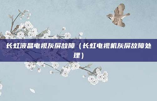 长虹液晶电视灰屏故障（长虹电视机灰屏故障处理）