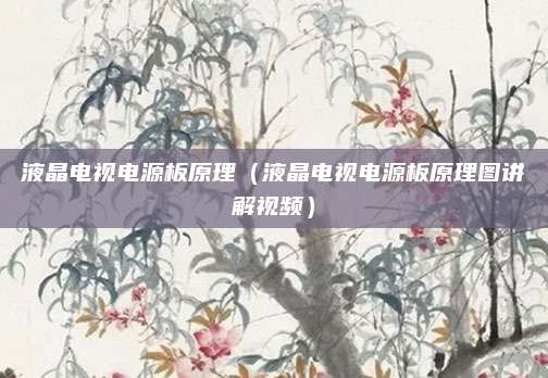 液晶电视电源板原理（液晶电视电源板原理图讲解视频）