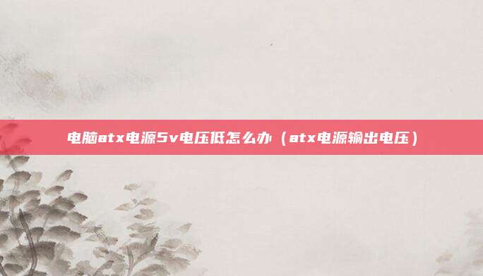 电脑atx电源5v电压低怎么办(atx电源输出电压)