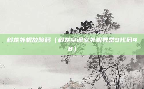 科龙外机故障码（科龙空调室外机异常9代码48）