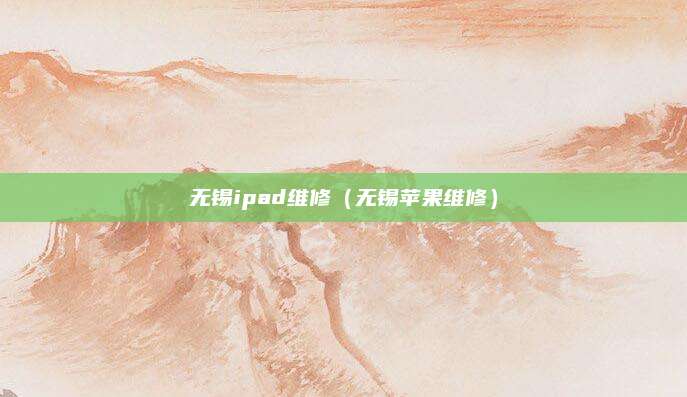 无锡ipad维修（无锡苹果维修）