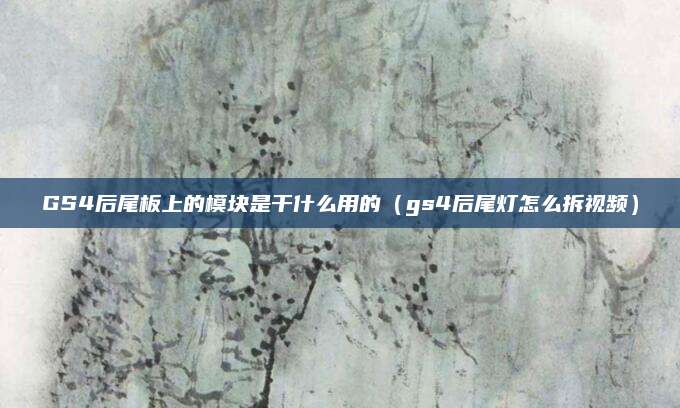 GS4后尾板上的模块是干什么用的（gs4后尾灯怎么拆视频）