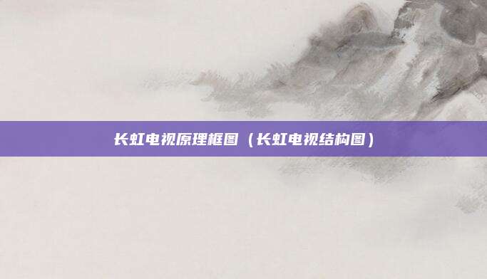长虹电视原理框图（长虹电视结构图）